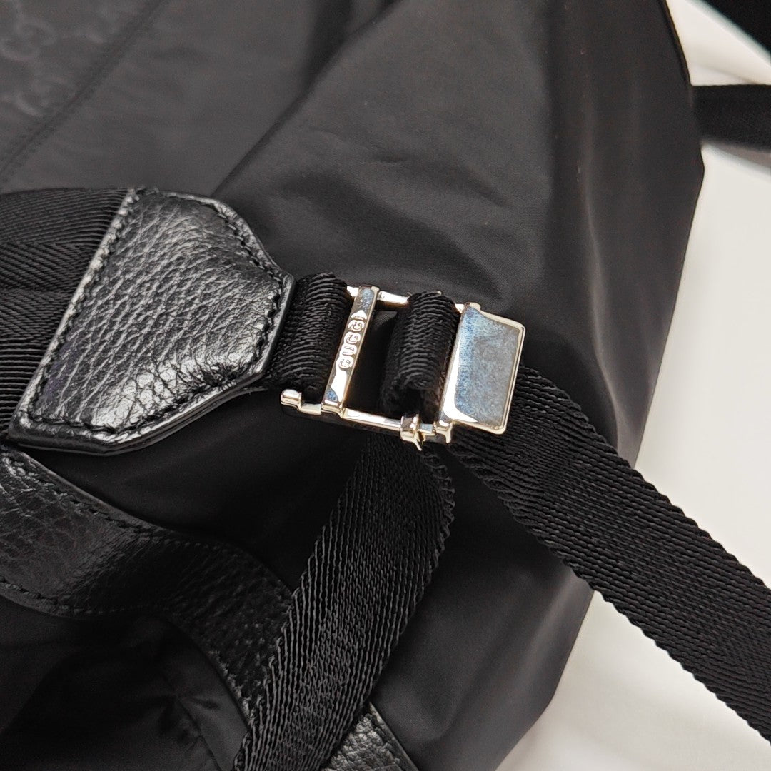 Monogram Nylon Backpack Medium Black