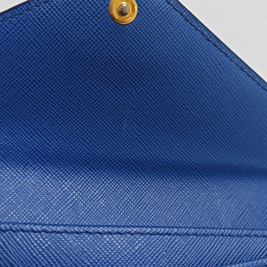 Envelope Wallet Saffiano Calfskin Blue