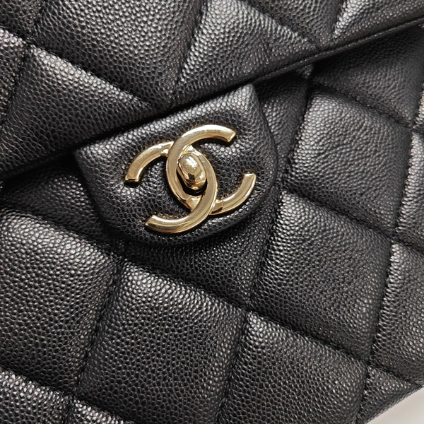 CLASSIC FLAP Small Quilted Grained Calfskin Black