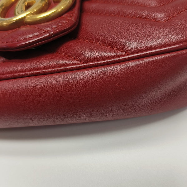 GG Marmont Mini Quilted Calfskin Red