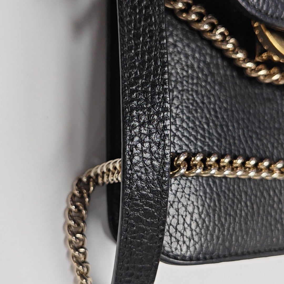Interlocking G Small Calfskin Black
