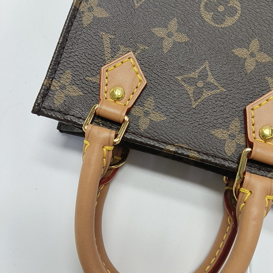 SAC PLAT Mini Monogram Coated Canvas Brown