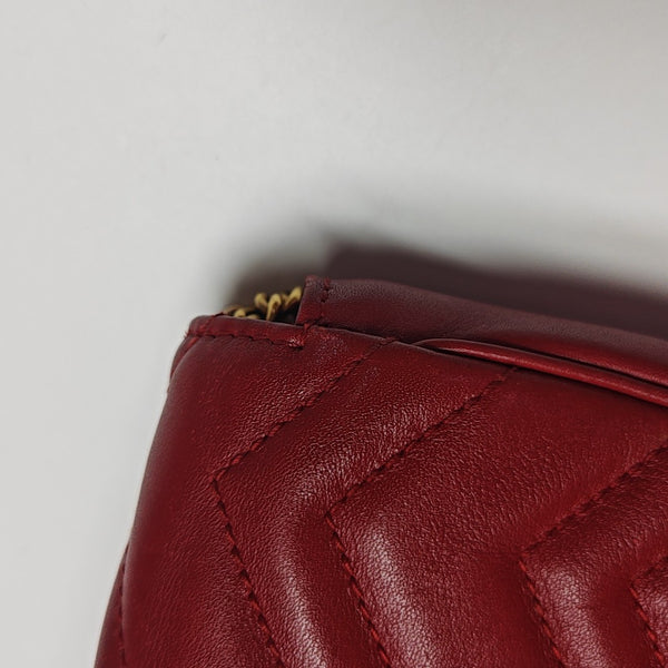 GG Marmont Mini Quilted Calfskin Red