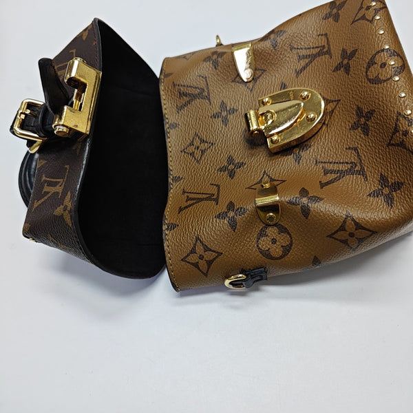 Monogram Coated Canvas Shoulder Bag Brown