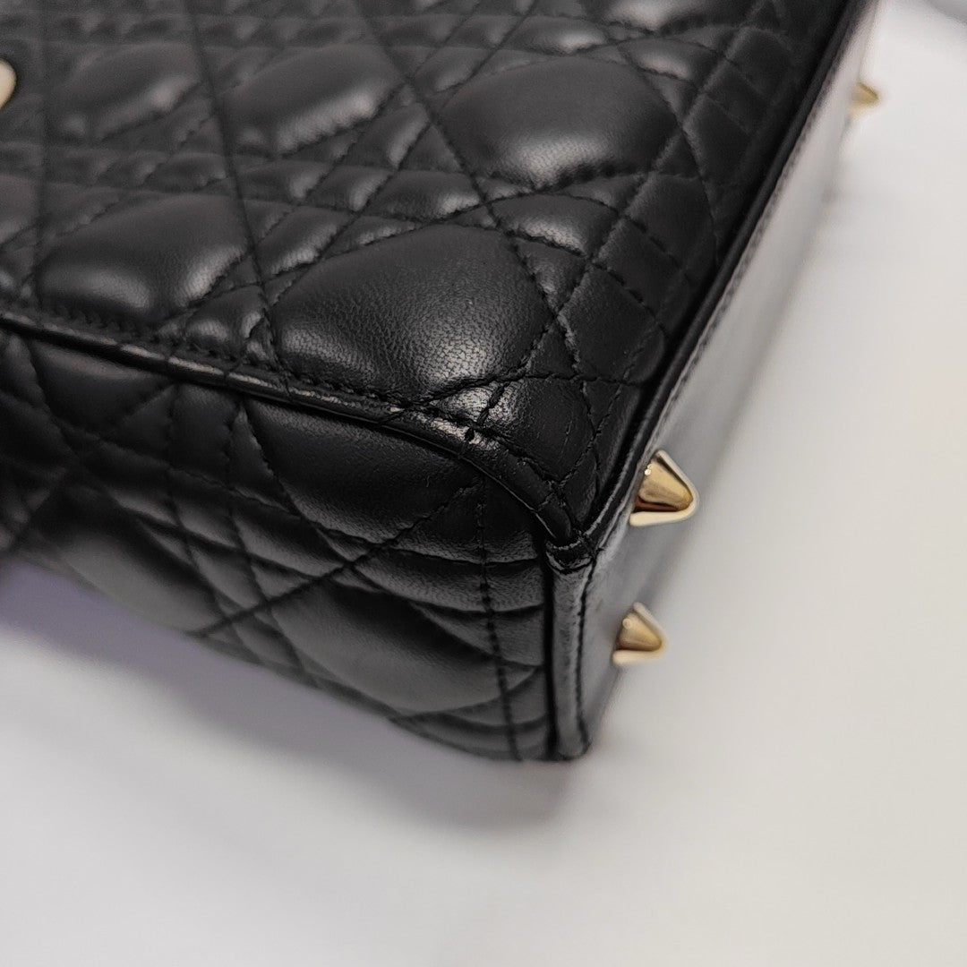 Lady Dior Small Cannage Lambskin Black