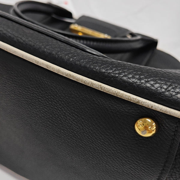 Calfskin Top Handle Bag Black