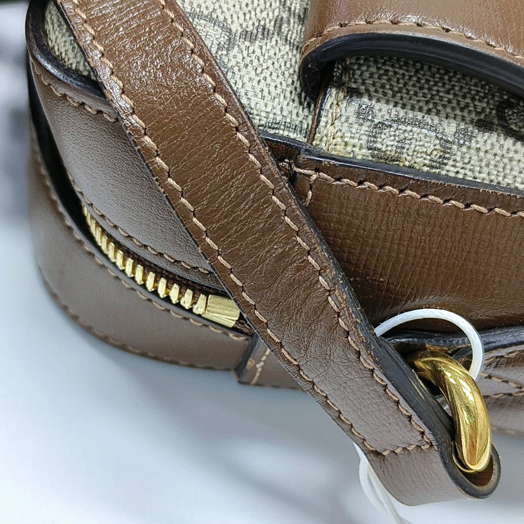 Horsebit 1955 Small Coated Canvas Beige