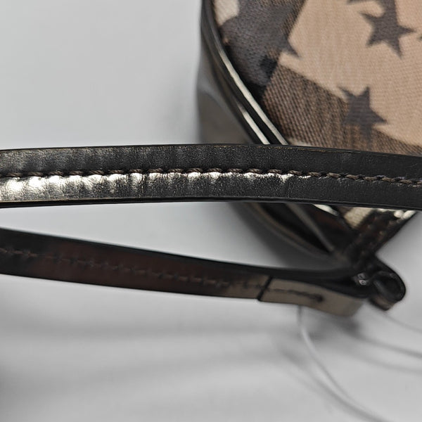 Coated Canvas Top Handle Bag Beige