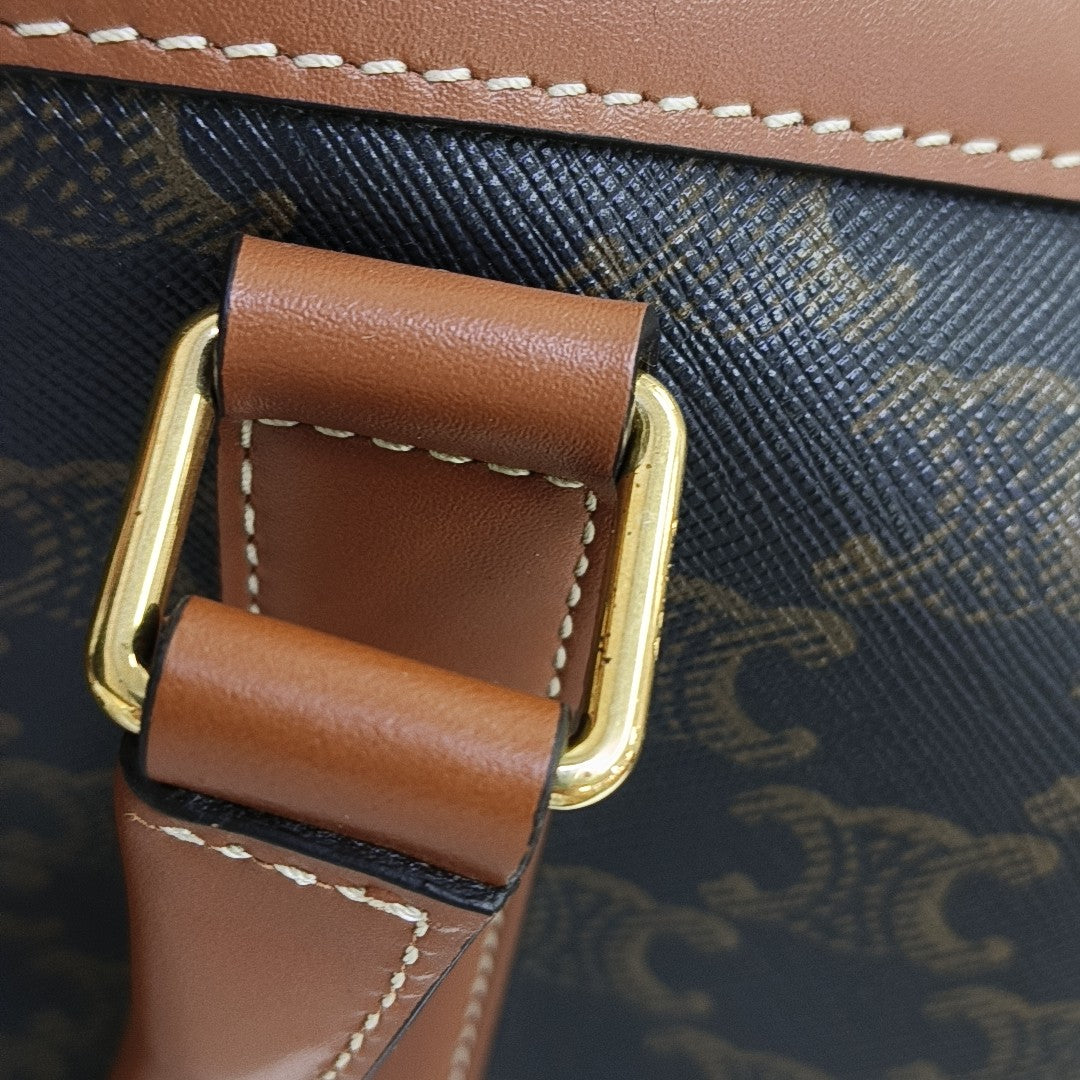TRIOMPHE CANVAS Large Calfskin Brown