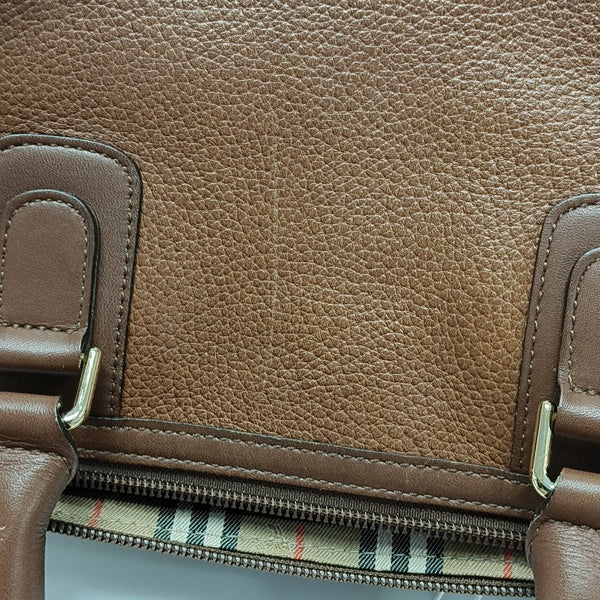 Calfskin Top Handle Bag Brown