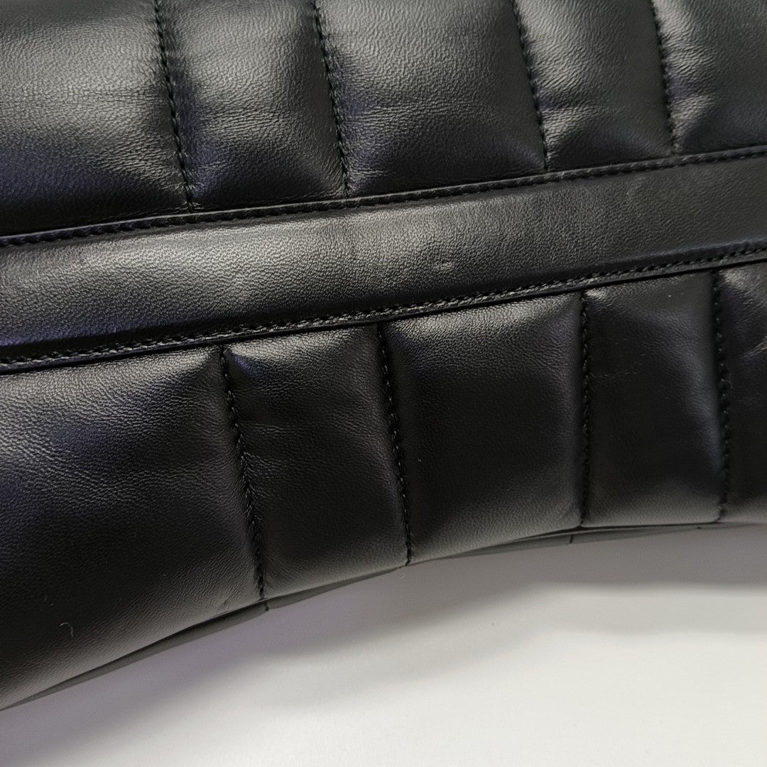Horsebit Chain Medium Quilted Lambskin Black