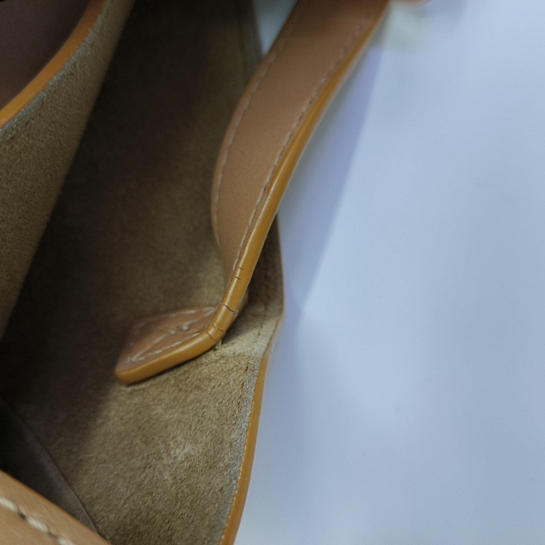 Puzzle Fold Mini Quilted Calfskin Brown