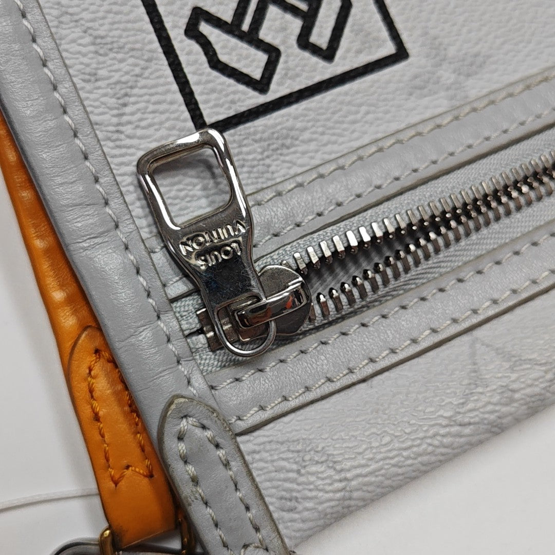 FLAT Monogram Coated Canvas Gray