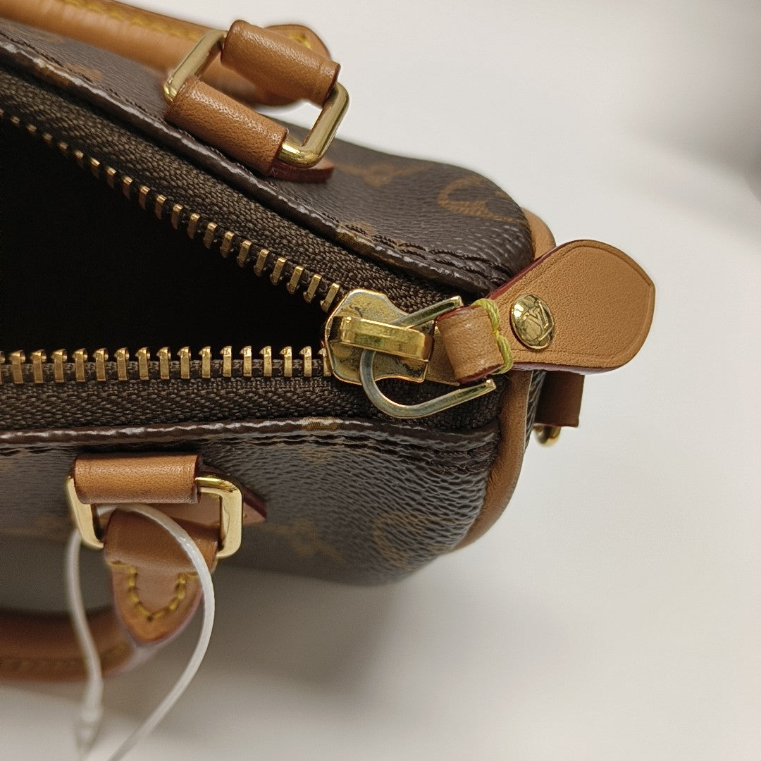 SPEEDY Nano Monogram Coated Canvas Brown