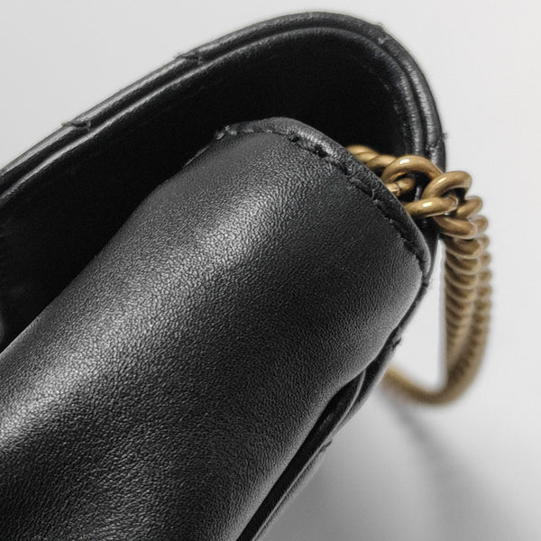 GG Marmont Mini Quilted Calfskin Black
