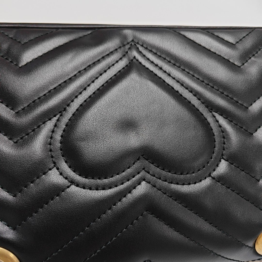 GG Marmont Small Quilted Calfskin Black