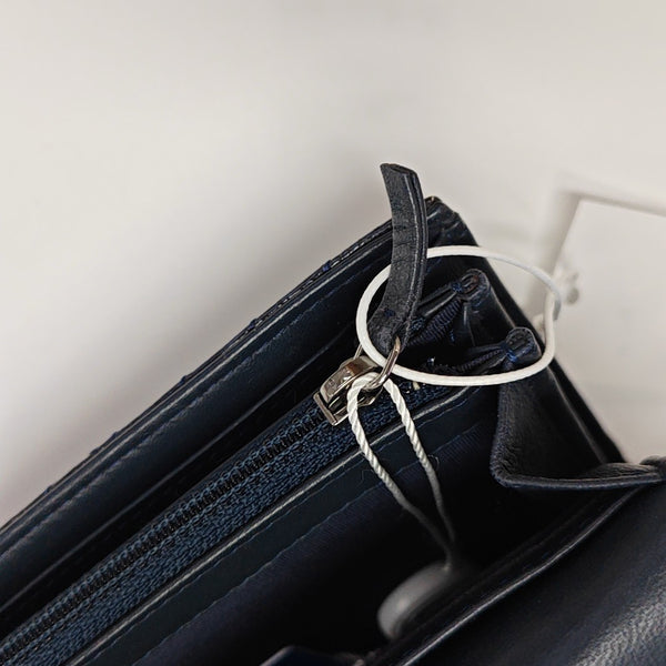 Chevron Patent Leather Wallet Blue