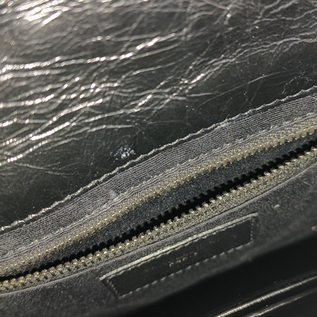 NIKI Mini Chevron Calfskin Black