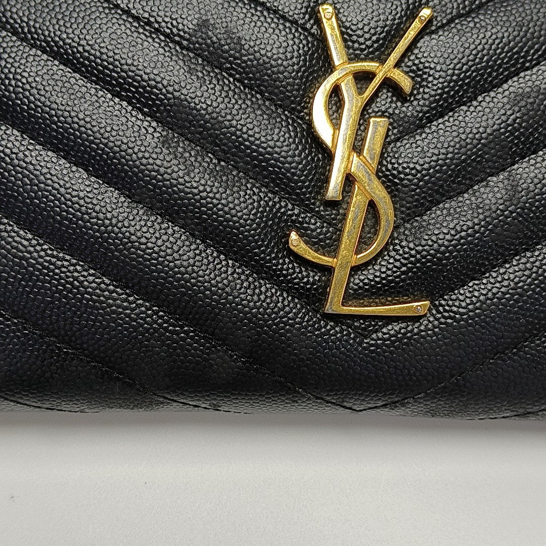 MONOGRAM Chevron Calfskin Black Wallet
