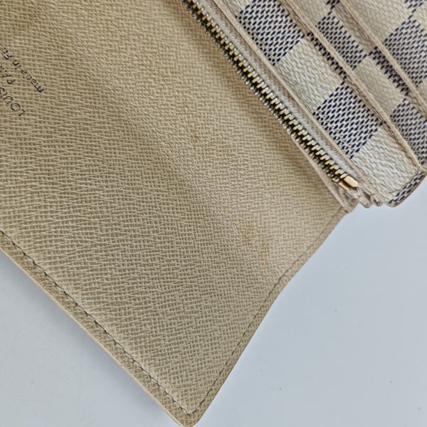 PORTE MONNAIE Damier Azur Coated Canvas White