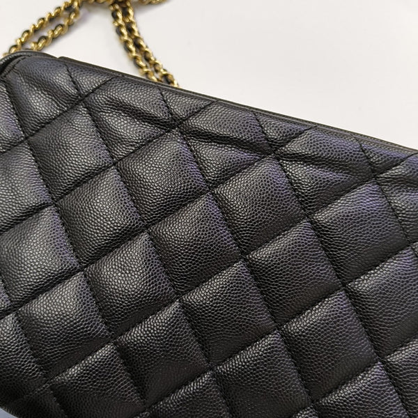 23C Mini Quilted Grained Calfskin Black