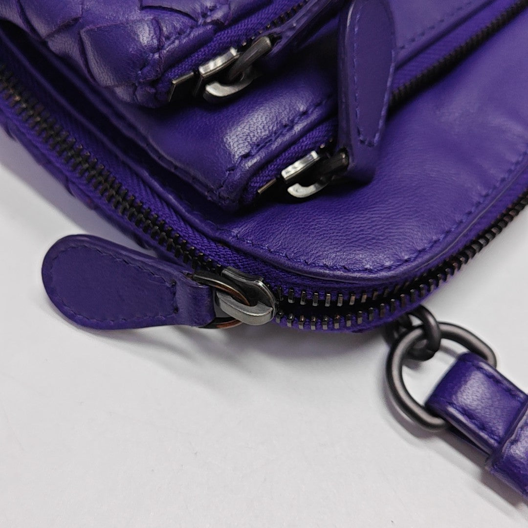 Calfskin Top Handle Bag Purple