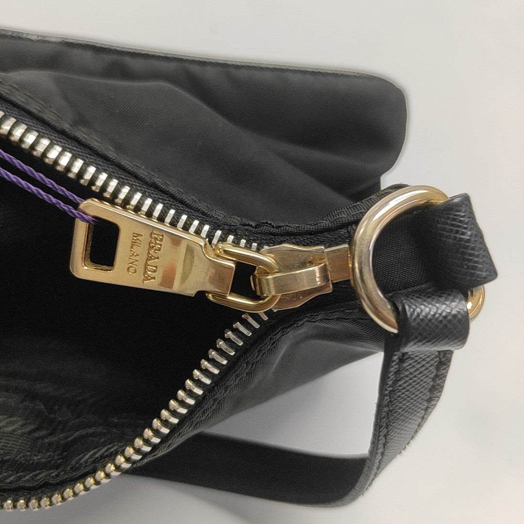 Nylon Top Handle Bag Black