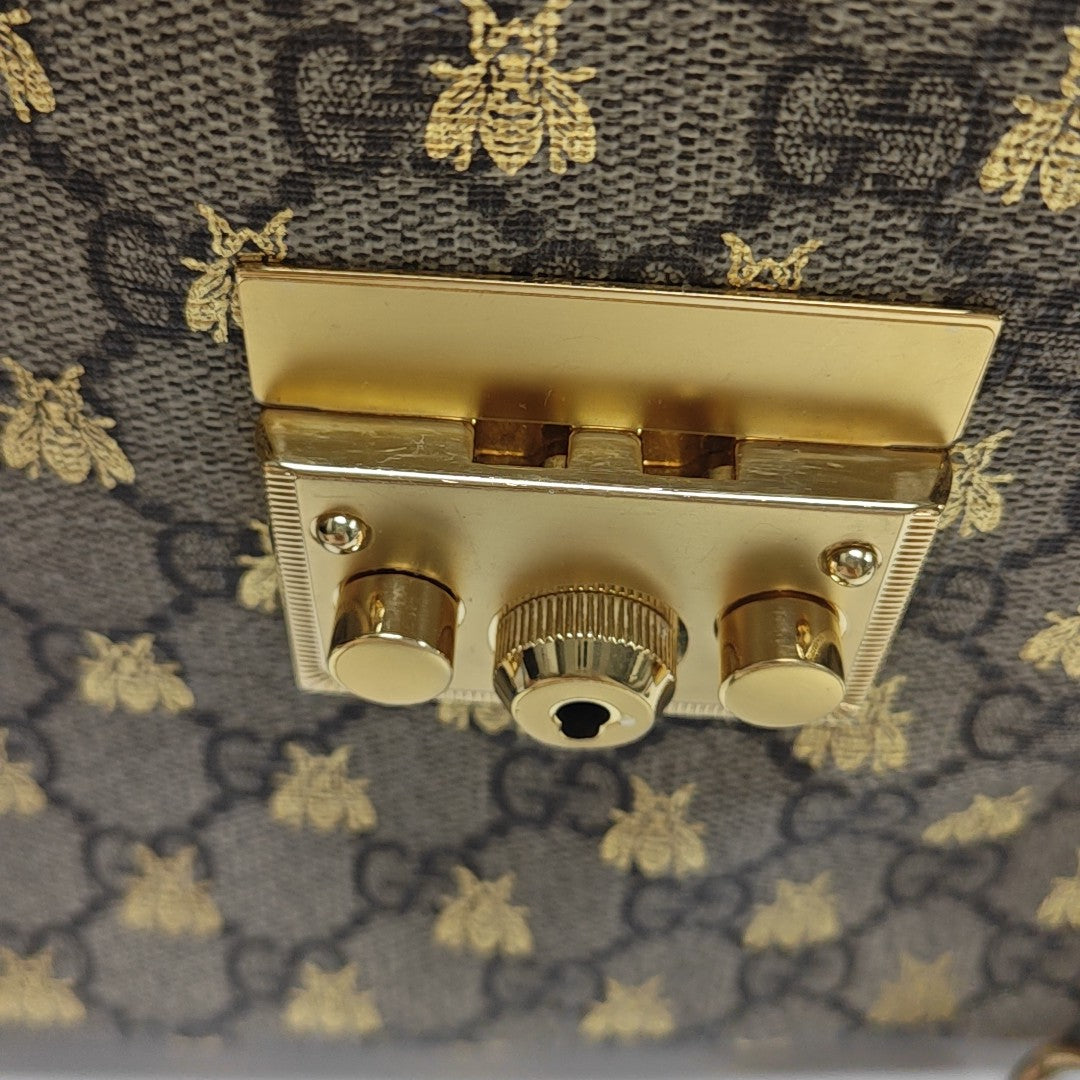 Padlock Small Monogram Coated Canvas Beige