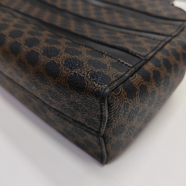 Coated Canvas Top Handle Bag Brown