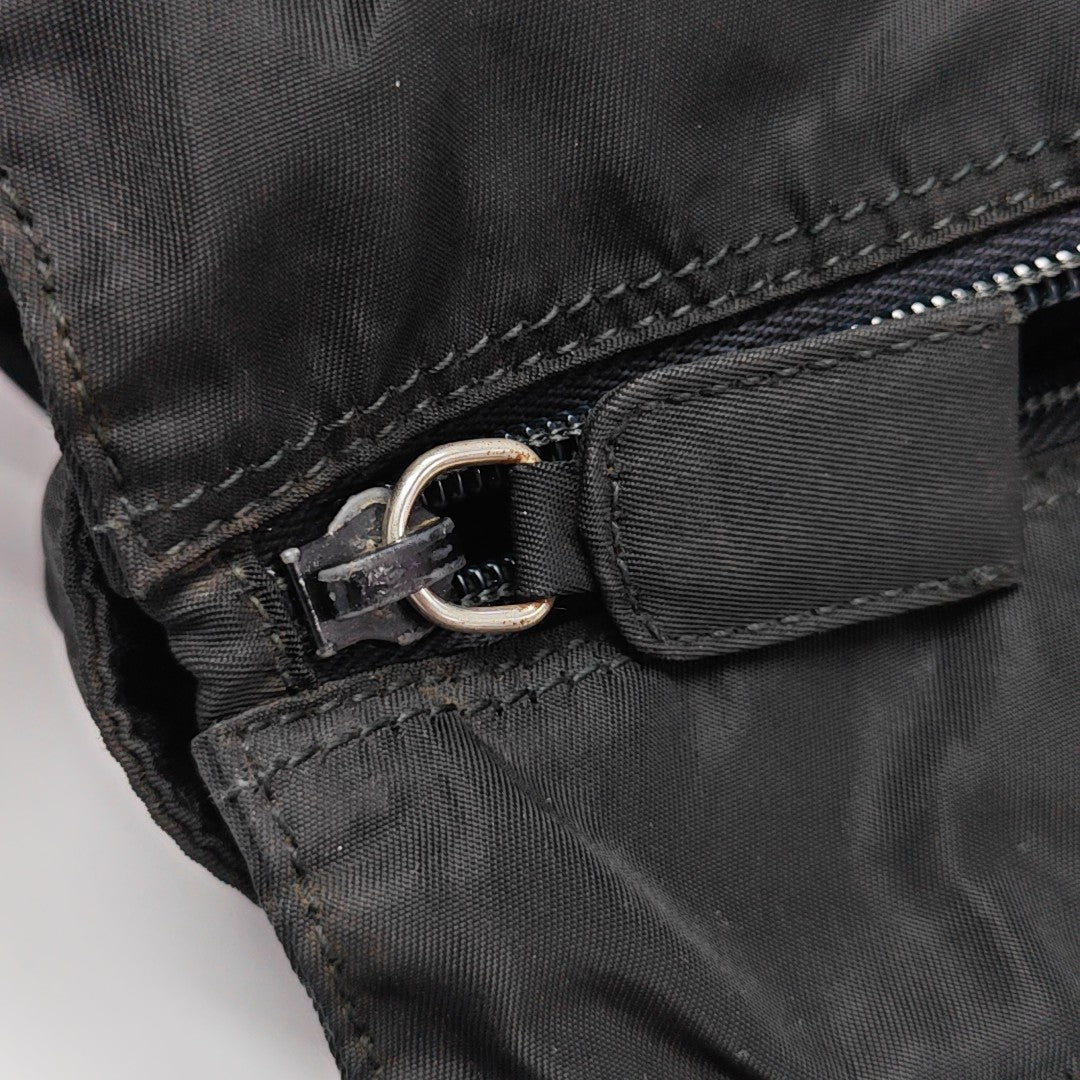 Nylon Top Handle Bag Black