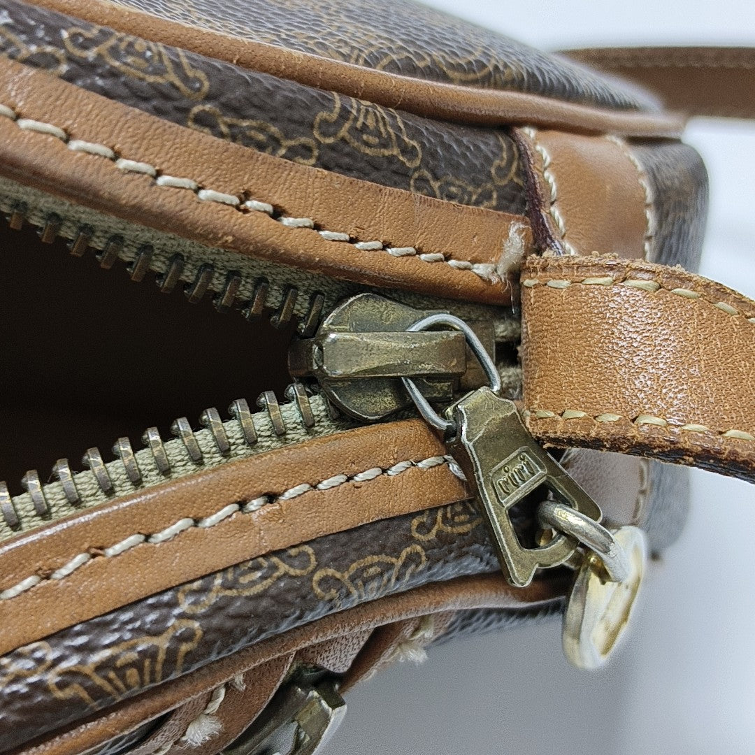 Coated Canvas Shoulder Bag Brown