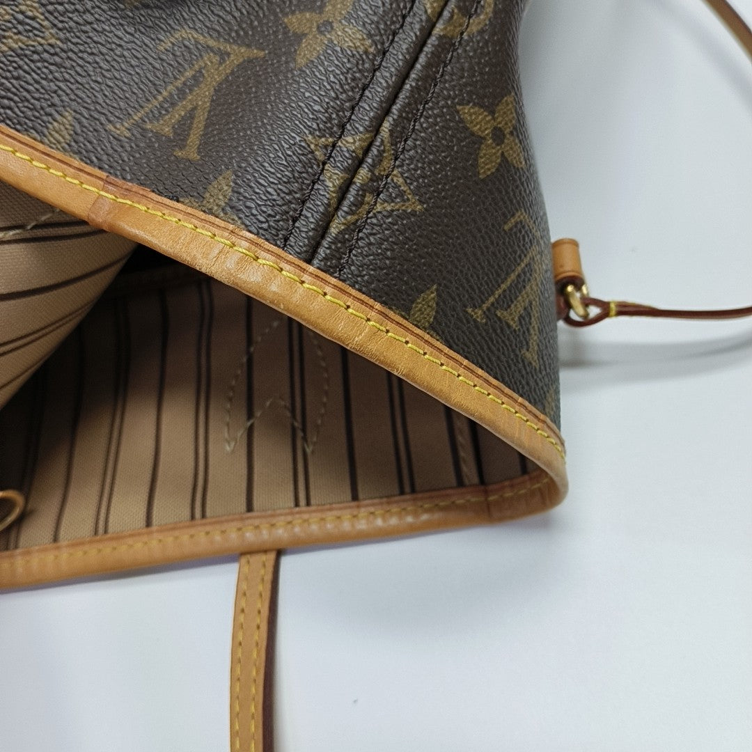 NEVERFULL MM Monogram Coated Canvas Brown