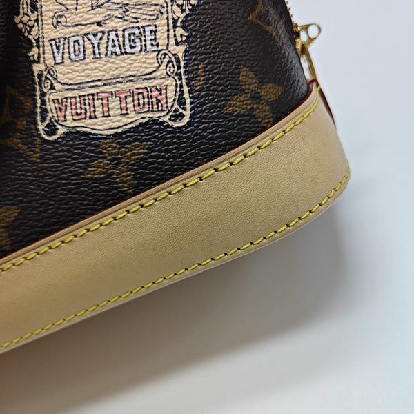 ALMA BB Monogram Coated Canvas Brown
