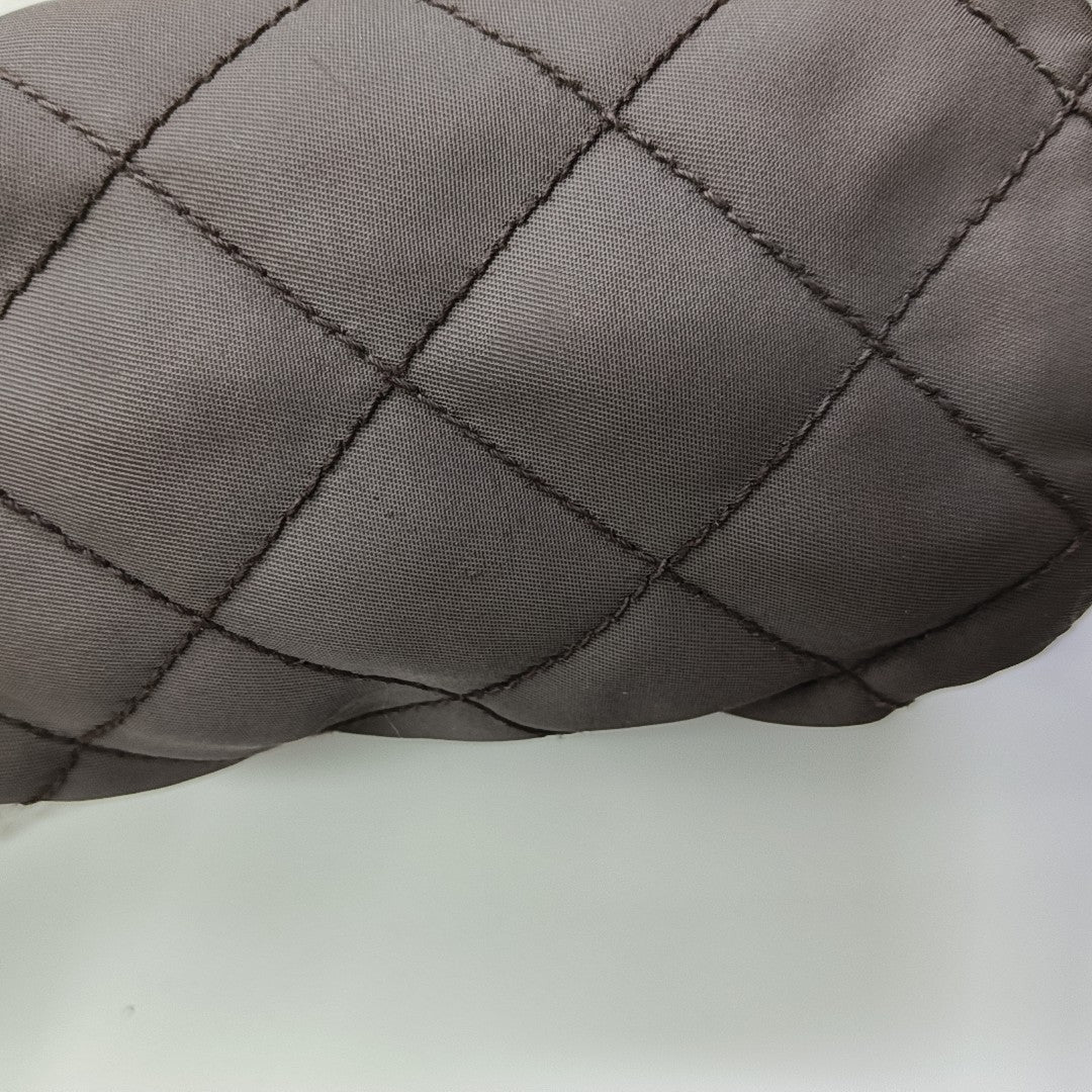 Quilted Nylon Top Handle Bag Purple