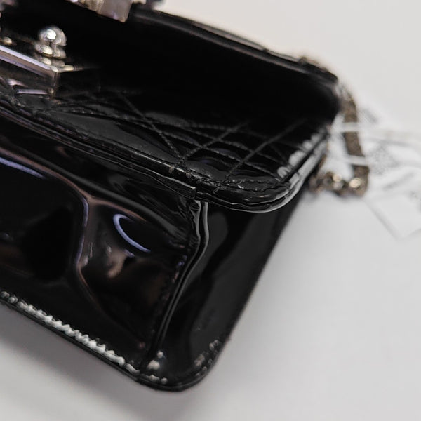 Miss Dior Cannage Patent Leather Black