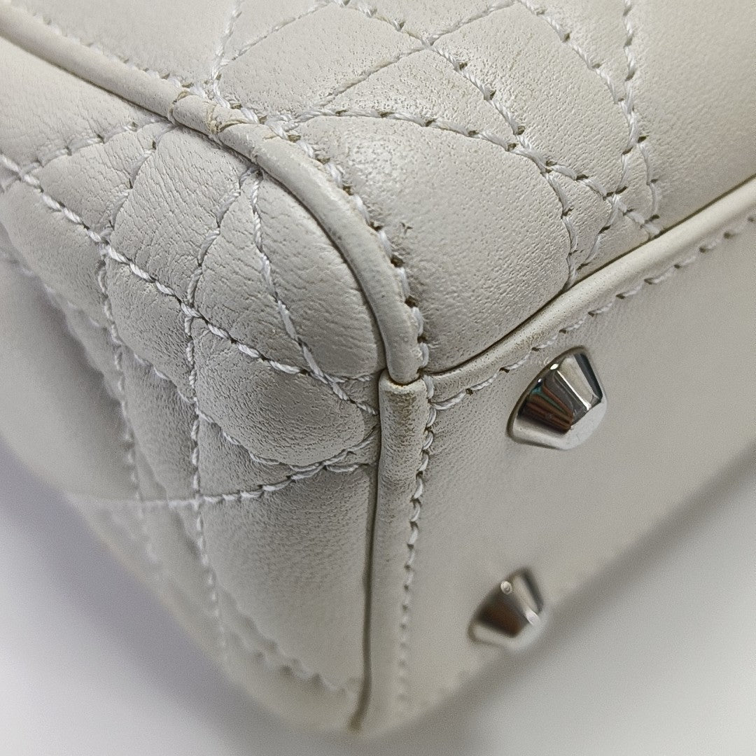 Lady Dior Mini Cannage Lambskin White