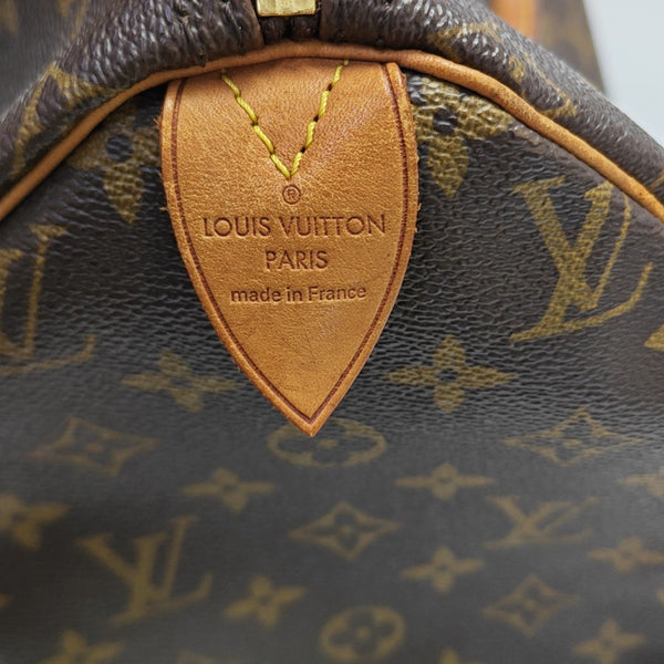 Monogram Coated Canvas Top Handle Bag 40 Brown