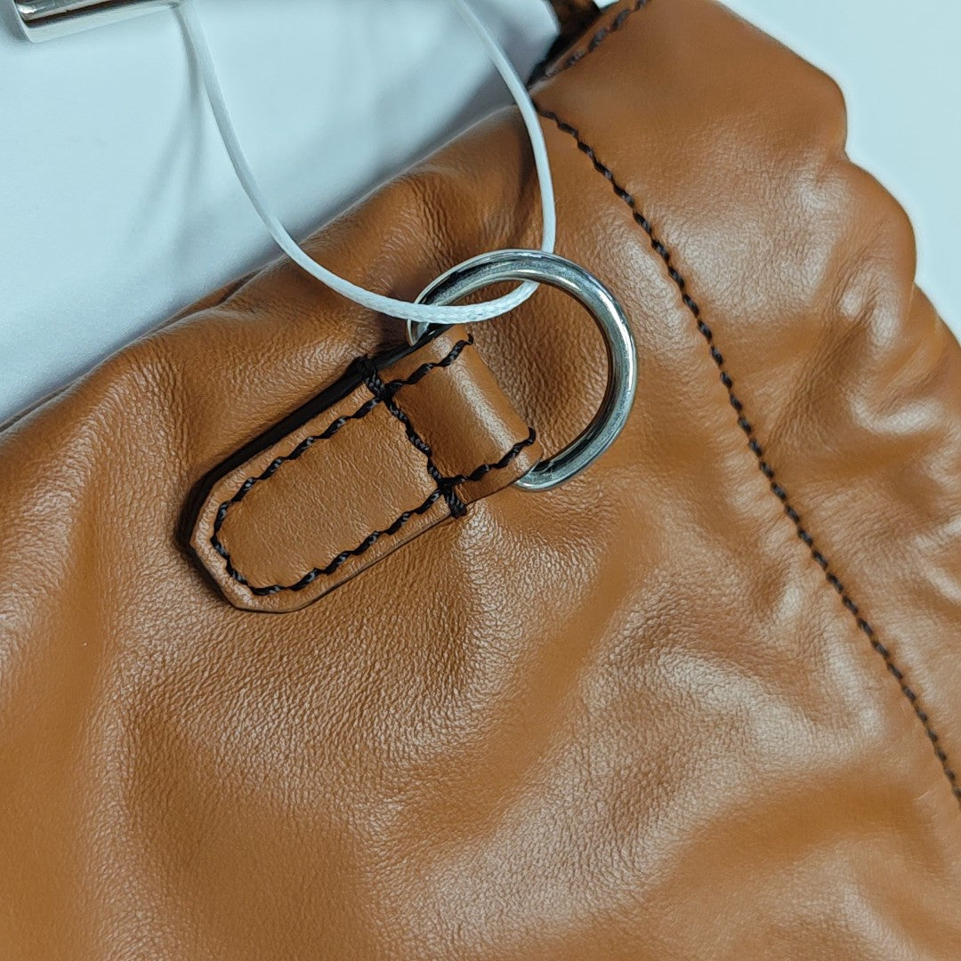 Calfskin Shoulder Bag Small Brown