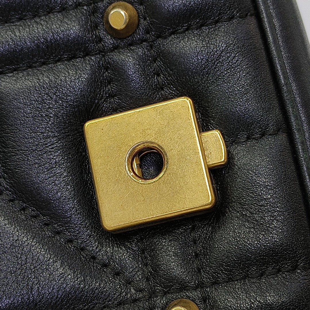 GG Marmont Medium Quilted Calfskin Black