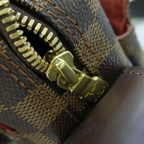 NAVIGLIO Damier Ebene Coated Canvas Brown