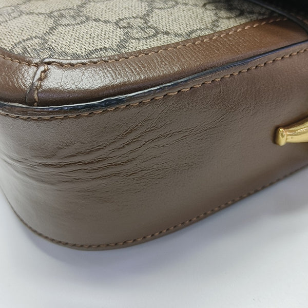 Horsebit 1955 Small Monogram Coated Canvas Black