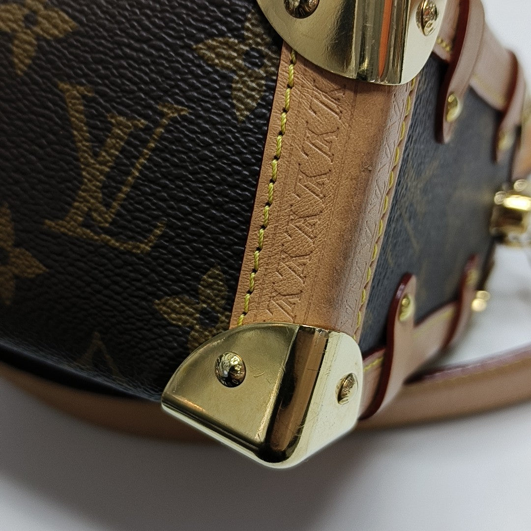 SIDE TRUNK MM Monogram Coated Canvas Brown