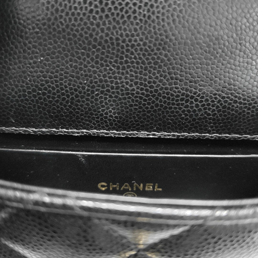 COCO HANDLE Super Mini Quilted Grained Calfskin Black