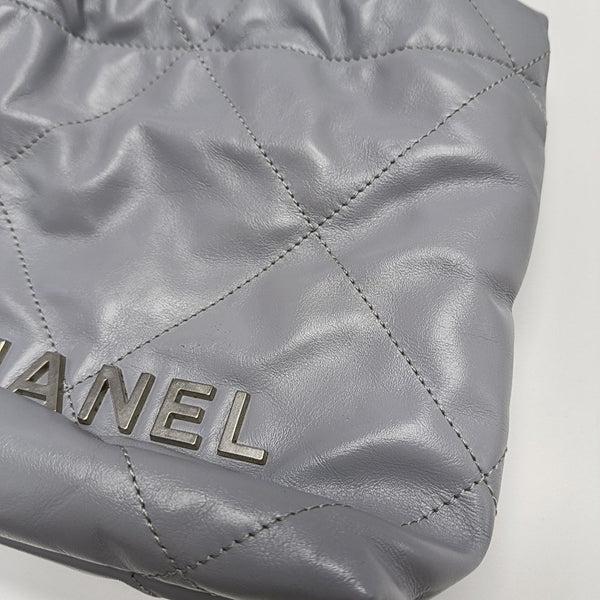 CHANEL 22 Mini Quilted Calfskin Gray