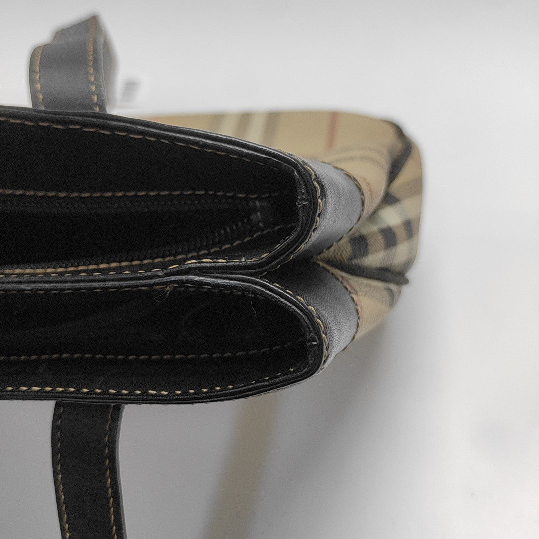 Coated Canvas Top Handle Bag Brown