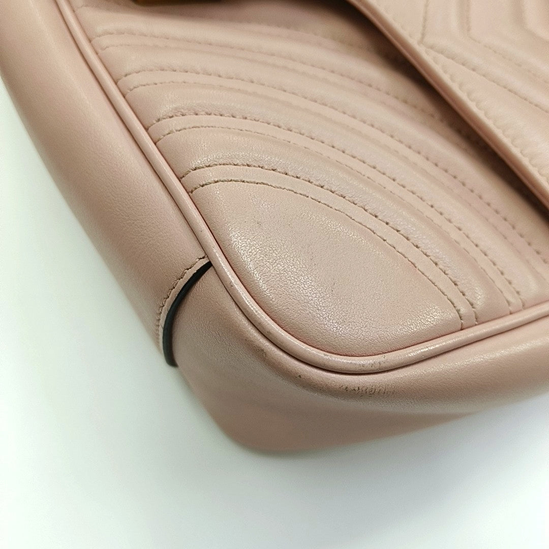 GG Marmont Medium Quilted Calfskin Pink