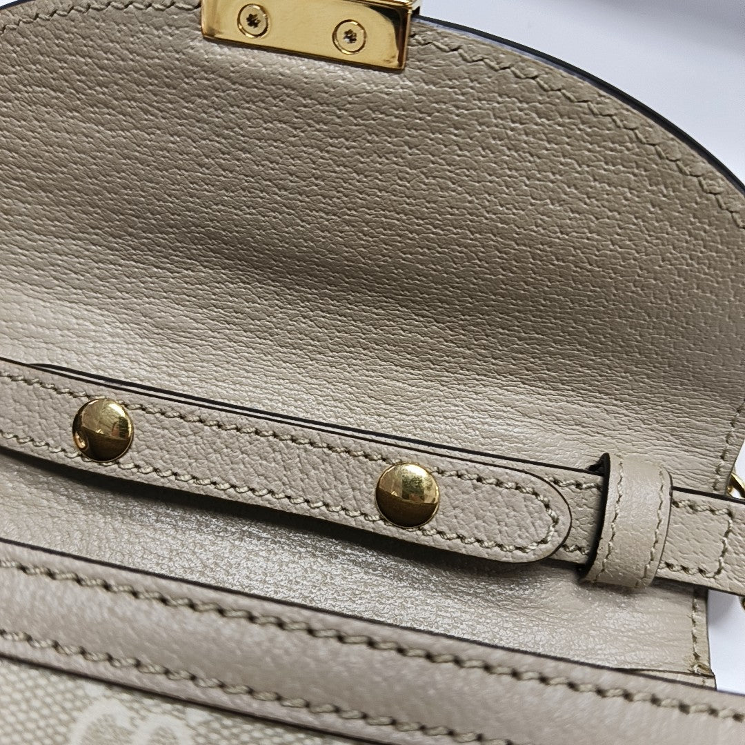 Ophidia Mini Monogram Coated Canvas White