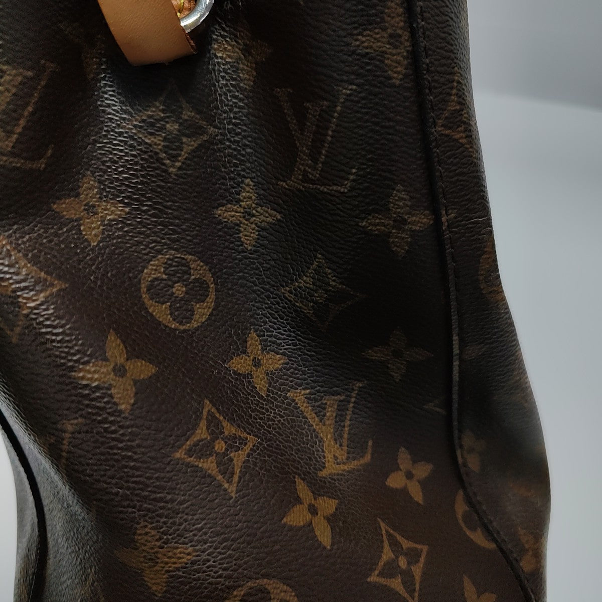 MONTAIGNE MM Monogram Coated Canvas Brown