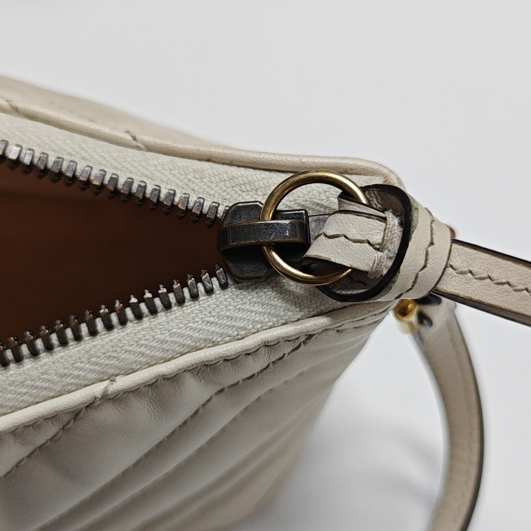 GG Marmont Small Quilted Calfskin White