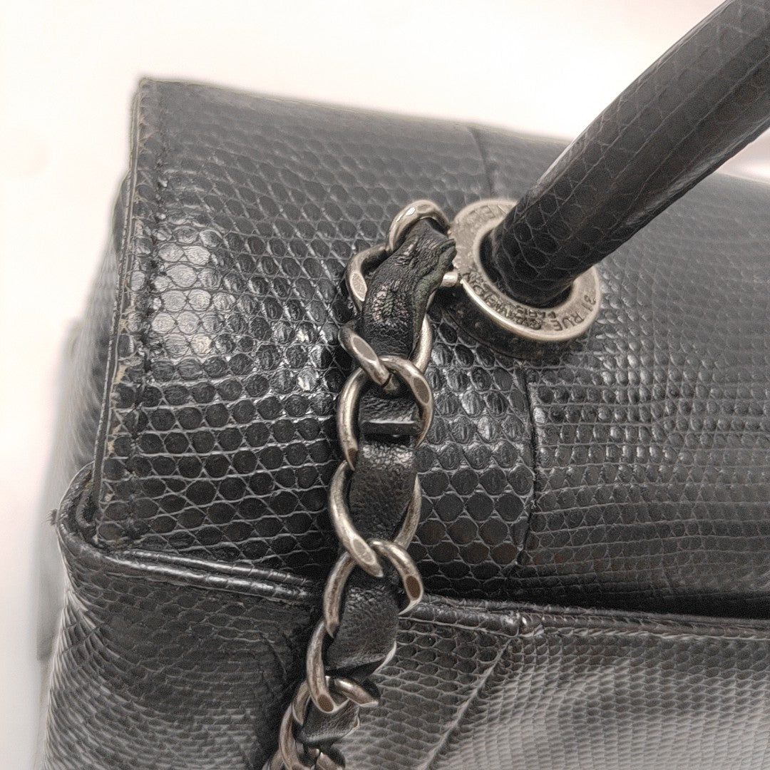 COCO HANDLE Medium Lizard Black